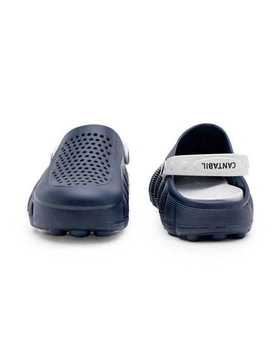 Men's Navy & Grey Colourblock Clogs