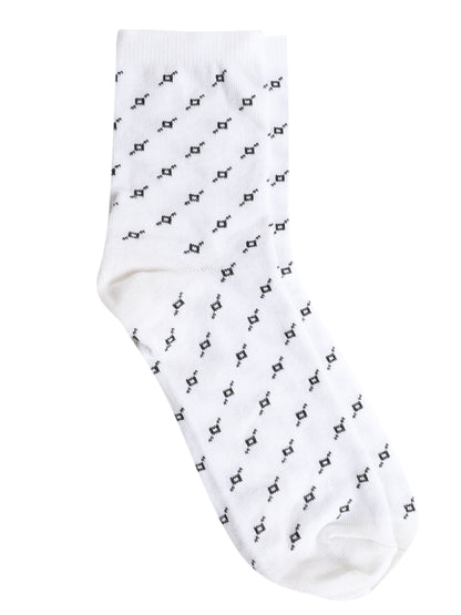 Men's White Basic Crew Length Socks -Pack of 5