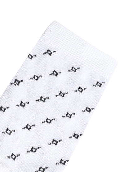 Men's White Basic Crew Length Socks -Pack of 5