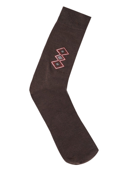 Men's Brown Basic Crew length Socks -Pack of 5