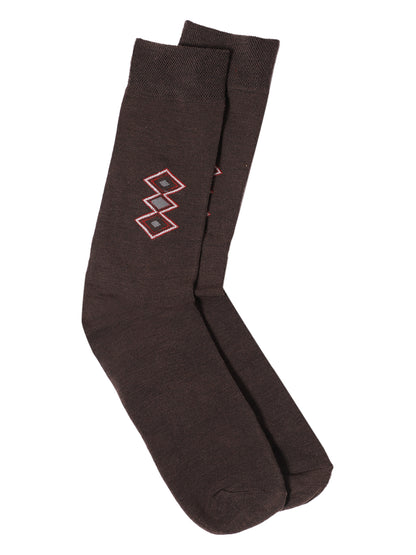 Men's Brown Basic Crew length Socks -Pack of 5