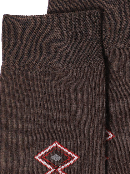 Men's Brown Basic Crew length Socks -Pack of 5