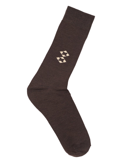 Men's Brown Basic Crew length Socks -Pack of 5
