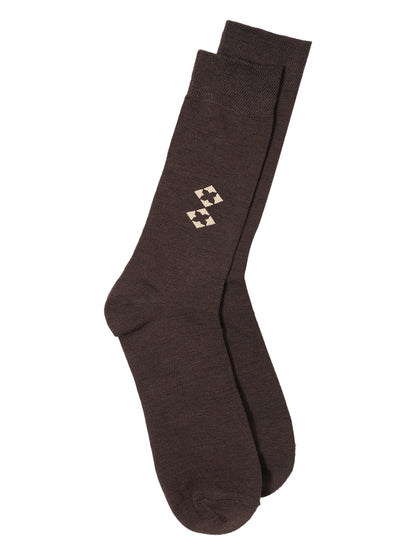 Men's Brown Basic Crew length Socks -Pack of 5