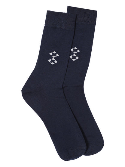 Men's Navy Blue Basic Crew length Socks -Pack of 5