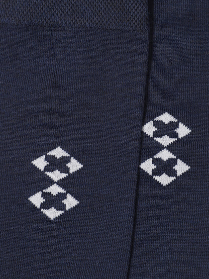 Men's Navy Blue Basic Crew length Socks -Pack of 5