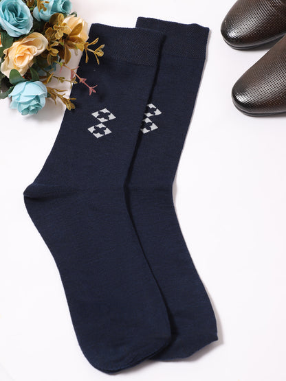 Men's Navy Blue Basic Crew length Socks -Pack of 5