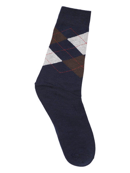 Men's Navy Blue Basic Crew length Socks -Pack of 5