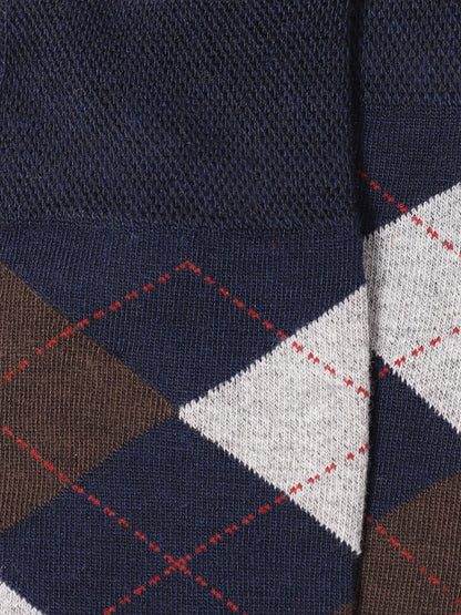 Men's Navy Blue Basic Crew length Socks -Pack of 5