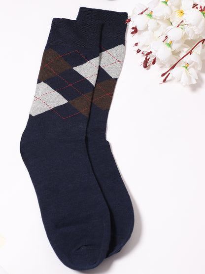Men's Navy Blue Basic Crew length Socks -Pack of 5