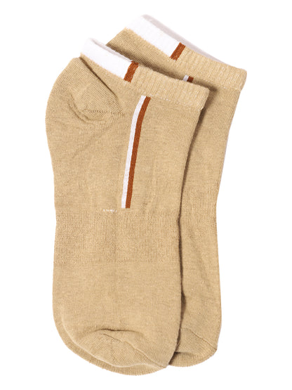Men's Beige Basic Ankle length Socks -Pack of 5