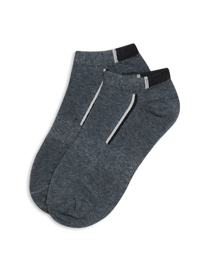 Men's Grey Melange Basic Ankle length  Socks -Pack of 5