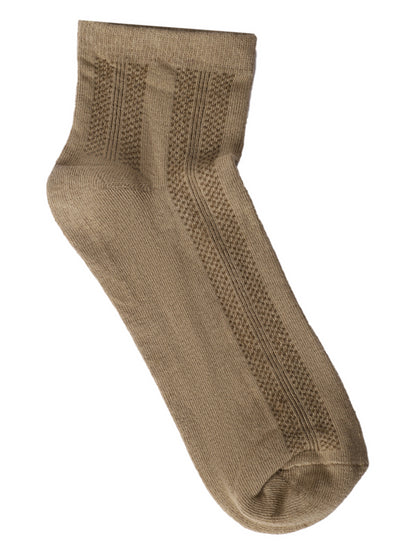 Men's Beige Basic Ankle length Socks -Pack of 5