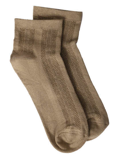 Men's Beige Basic Ankle length Socks -Pack of 5