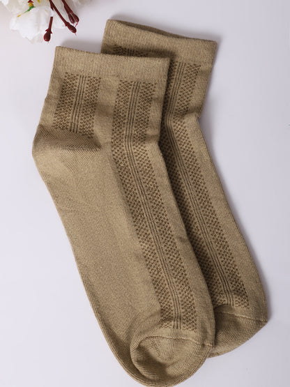 Men's Beige Basic Ankle length Socks -Pack of 5