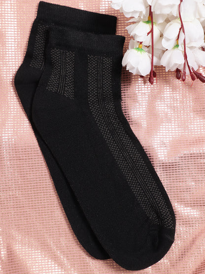 Men's Black Basic Ankle length Socks -Pack of 5