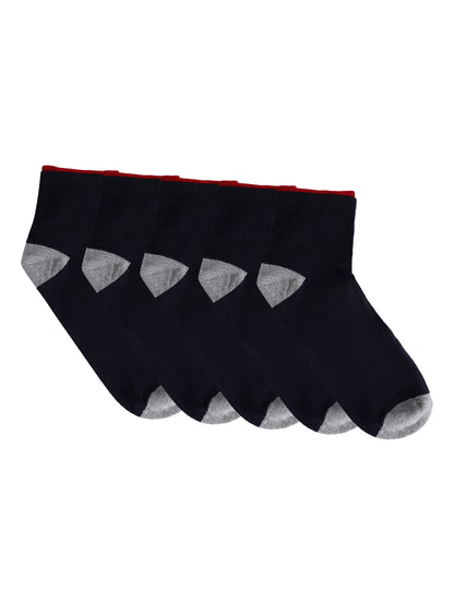 Men's Navy Blue Basic Ankle length Socks -Pack of 5