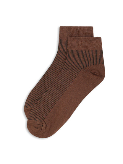Men Set of 5 Brown Ankle Length Socks