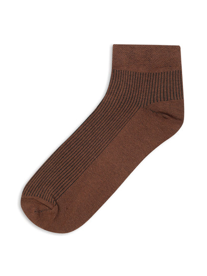 Men Set of 5 Brown Ankle Length Socks