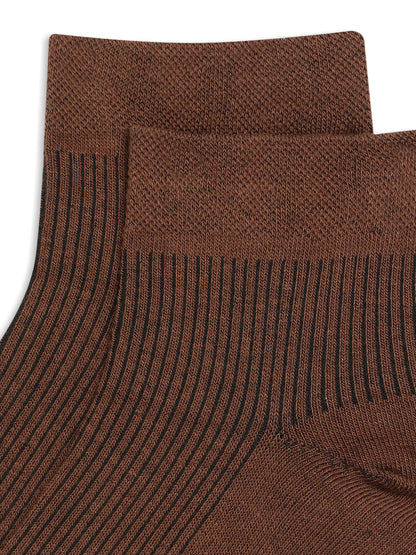 Men Set of 5 Brown Ankle Length Socks