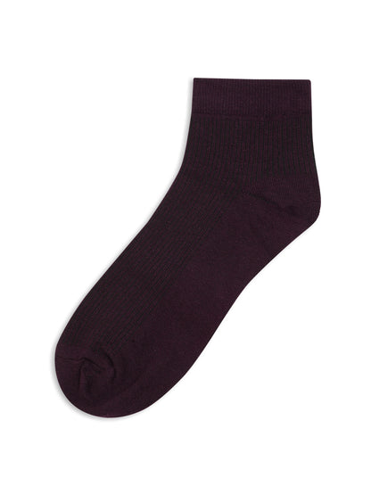 Men Set of 5 Burgundy Ankle Length Socks