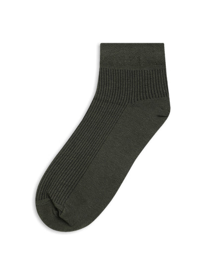 Men Set of 5 Olive Ankle Length Socks