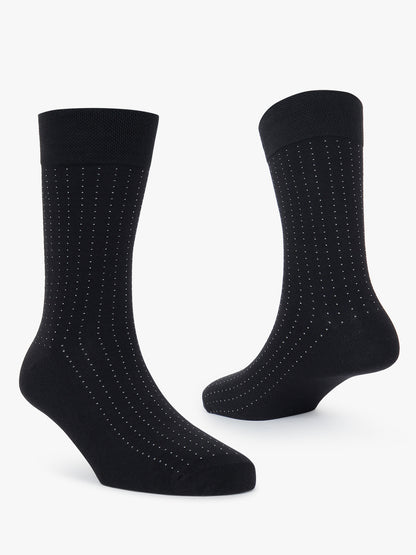 Men's Pack Of 5 Black Crew Length Printed Casual Socks