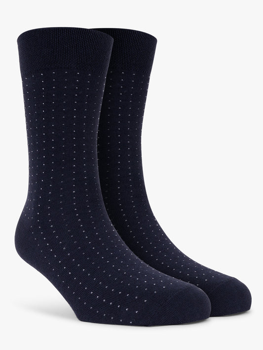 Men Printed Cotton Blend Socks Navy Blue Pack of 5 Socks