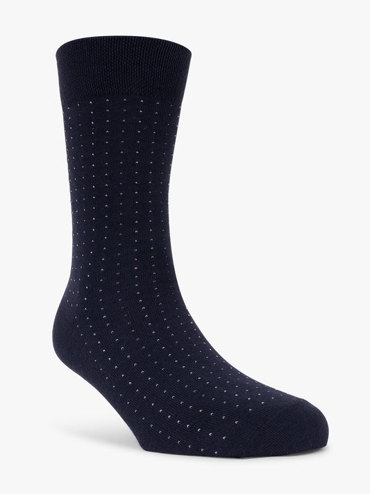 Men Printed Cotton Blend Socks Navy Blue Pack of 5 Socks