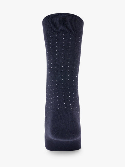 Men Printed Cotton Blend Socks Navy Blue Pack of 5 Socks