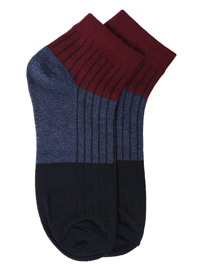Men's Maroon Fashion Ankle length  Terry Socks -Pack of 5