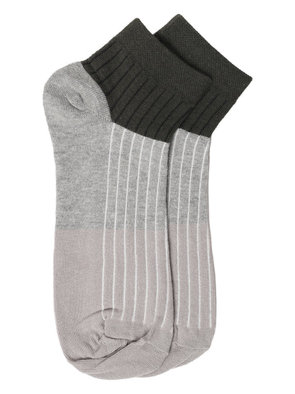 Men's Olive green Fashion Ankle length  Terry Socks -Pack of 5