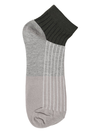 Men's Olive green Fashion Ankle length  Terry Socks -Pack of 5