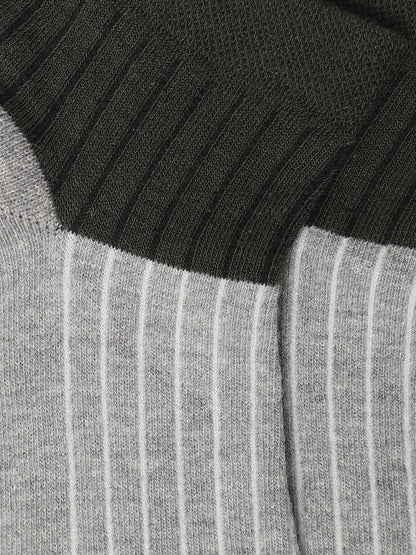 Men's Olive green Fashion Ankle length  Terry Socks -Pack of 5