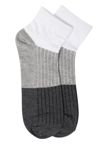 Men's White Fashion Ankle length  Terry Socks -Pack of 5