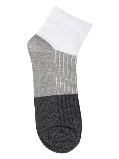 Men's White Fashion Ankle length  Terry Socks -Pack of 5