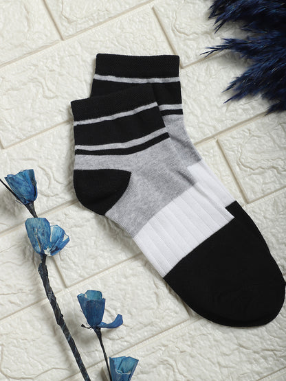 Men's Grey Melange Fashion Ankle length  Socks -Pack of 5