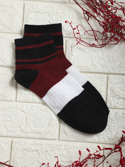 Men's Maroon Fashion Ankle length  Socks -Pack of 5
