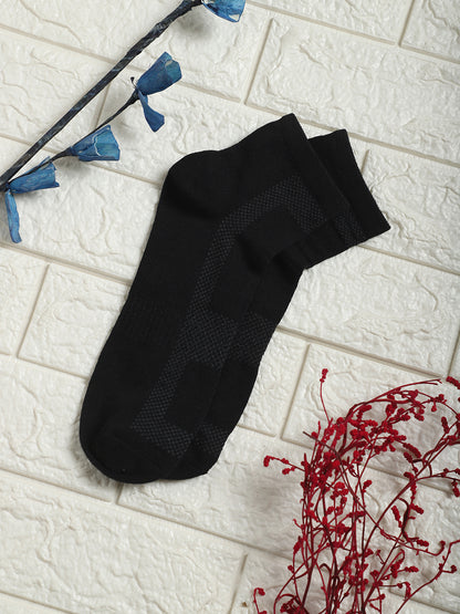 Men's Black Fashion Ankle length Socks -Pack of 5