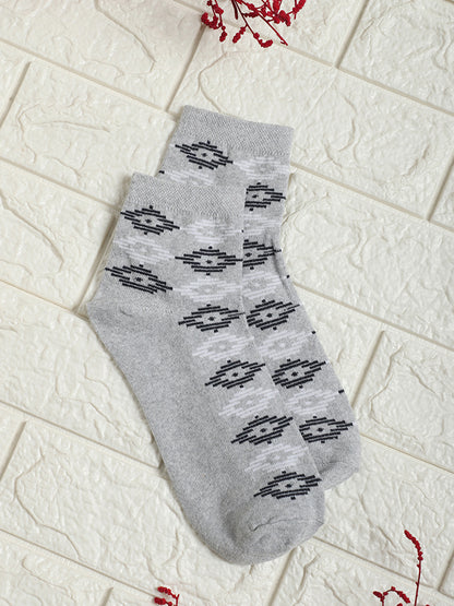 Men's Grey Melange Fashion Ankle length Socks -Pack of 5