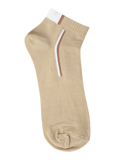 Men's Beige Fashion Ankle length  Socks -Pack of 5