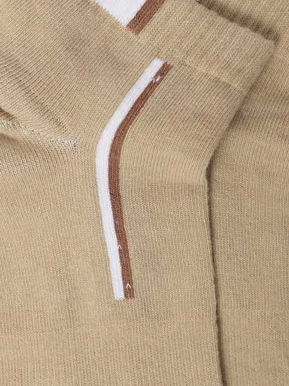 Men's Beige Fashion Ankle length  Socks -Pack of 5