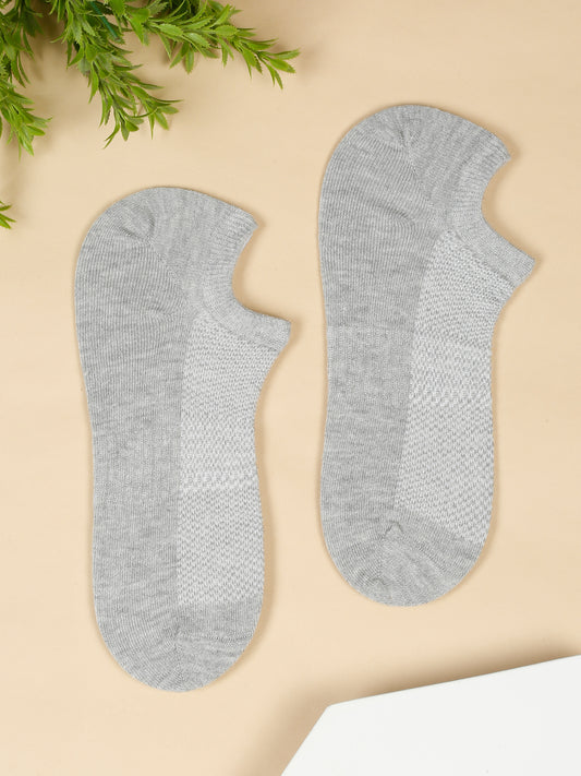 Men's Grey Melange Fashion No Show / Loafer Socks -Pack of 5