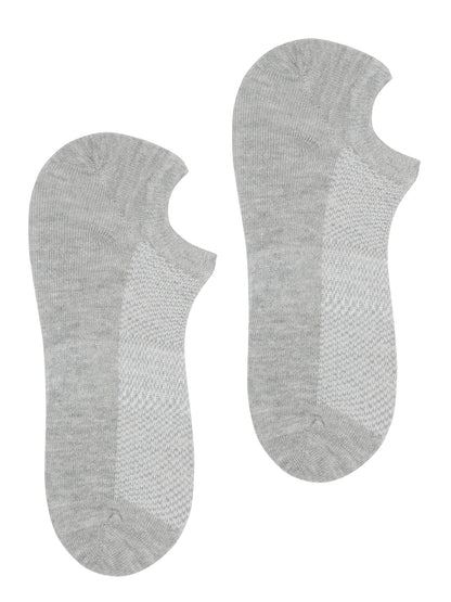 Men's Grey Melange Fashion No Show / Loafer Socks -Pack of 5