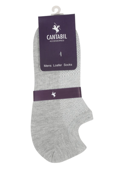 Men's Grey Melange Fashion No Show / Loafer Socks -Pack of 5