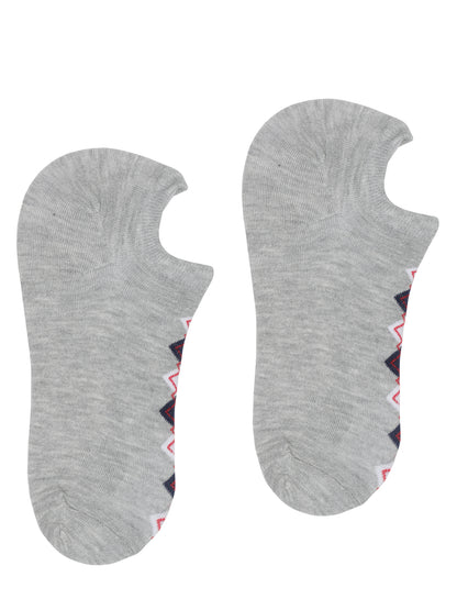 Men's Grey Melange Fashion No Show / Loafer Socks -Pack of 5
