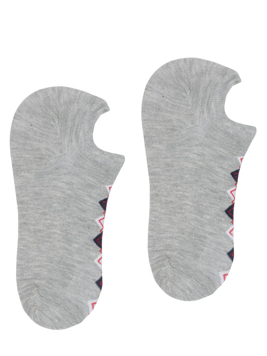 Men's Grey Melange Fashion No Show / Loafer Socks -Pack of 5