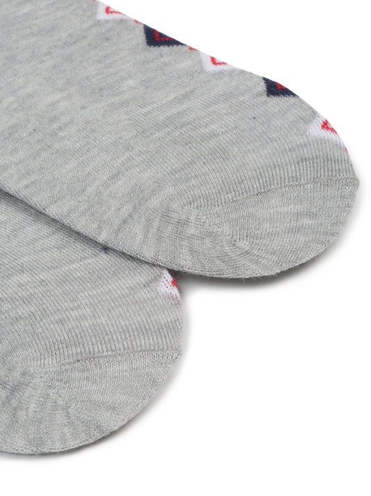 Men's Grey Melange Fashion No Show / Loafer Socks -Pack of 5