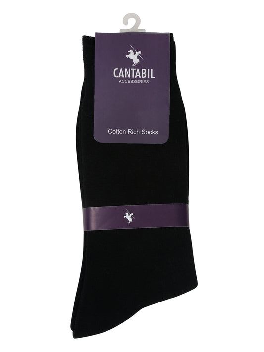 Men's Black Basic Crew length Socks -Pack of 3