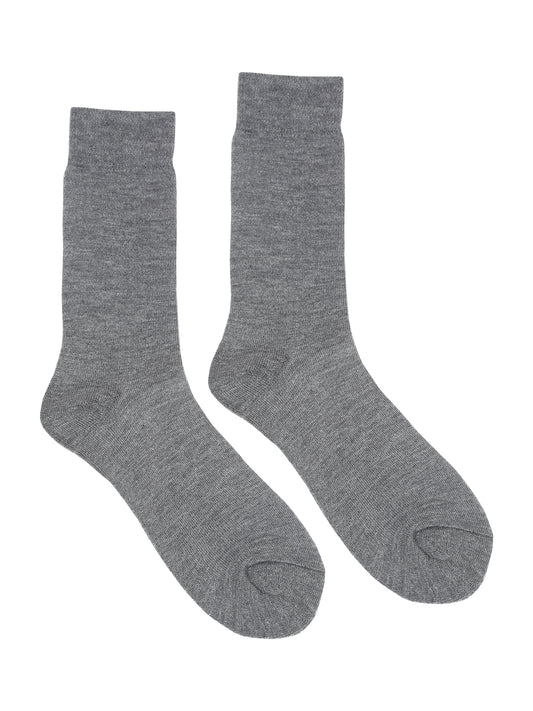 Men's Grey Melange Basic Crew length Socks -Pack of 3